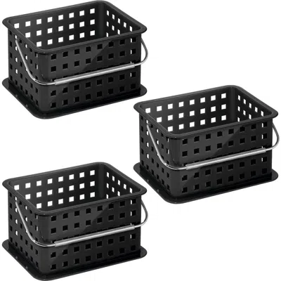 Idesign Stackable Shower Caddy Basket Set Of 3 In Black