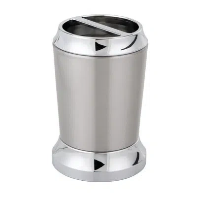 Idesign Stainless Steel Divided Toothbrush Holder - Brushed & Chrome Split Finish