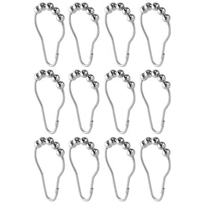 Idesign Steel Rollerz Shower Curtain Rings/hooks - Bronze In Chrome