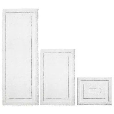 Idesign White 3 Piece Microfiber Bath Mats