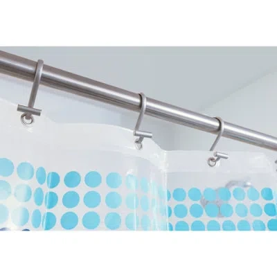Idesign Zoey Stripe Peva Bathroom Shower Curtain, 72 X 72 Inches - White/blue In Blue;white