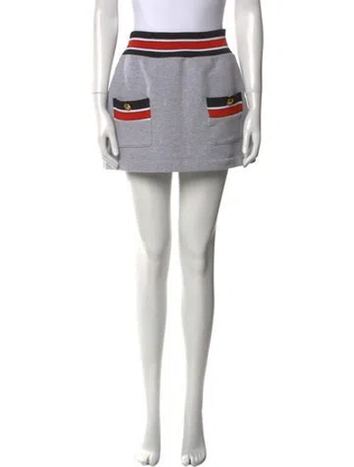 Pre-owned Idilvice! Colorblock Pattern Mini Skirt In Gray