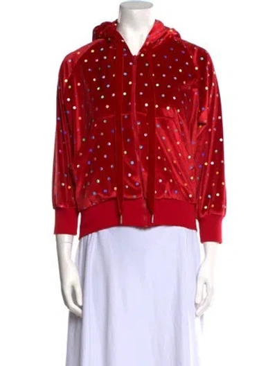 Pre-owned Idilvice! Polka Dot Print Evening Jacket In Red