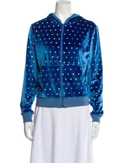 Pre-owned Idilvice! Polka Dot Print Jacket In Blue