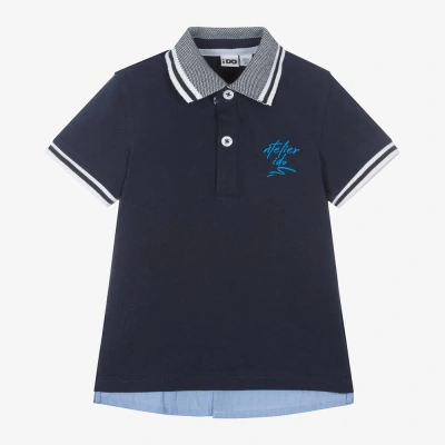 Ido Baby Kids'  Boys Navy Blue Cotton Piqué Polo Shirt