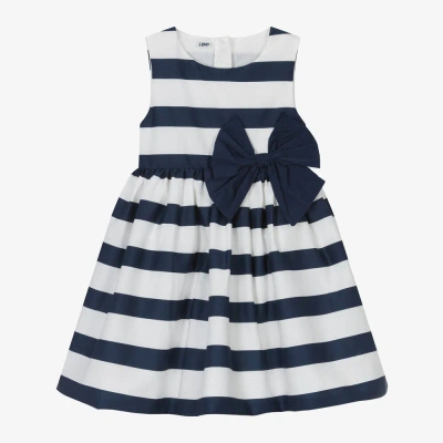 Ido Baby Kids'  Girls Navy Blue Stripe Cotton Dress