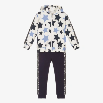 Ido Baby Girls Star & Sequin Cotton Tracksuit In Multi