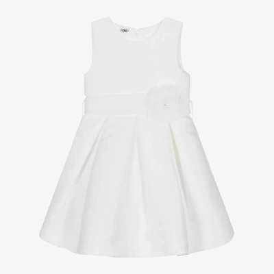 Ido Baby Kids'  Girls White Pleated Satin Dress