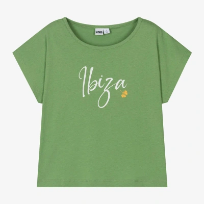 Ido Junior Kids'  Girls Green Cotton Ibiza T-shirt