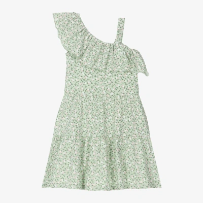 Ido Junior Kids'  Girls Green Cotton Ruffle Dress