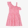 IDO JUNIOR IDO JUNIOR GIRLS PINK COTTON RUFFLE DRESS