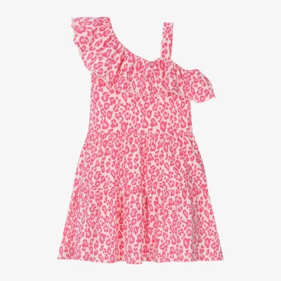 Ido Junior Kids'  Girls Pink Cotton Ruffle Dress