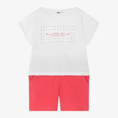 Ido Junior Kids'  Girls Red Cotton Shorts Set