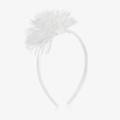 Ido Junior Kids'  Girls White Flower Hairband