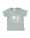 Ido Newborn Girl T-shirt Sage Green Size 3 Cotton In Green