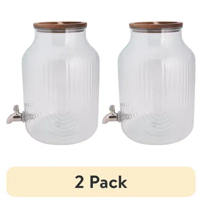 Idom (2 Pack)plastic 2 Gal Double Wall Beverage Dispenser In Brown