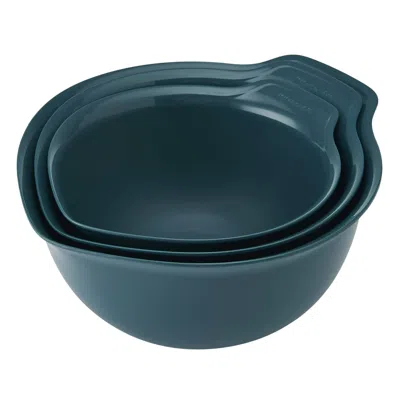 Idom 3-piece Nesting Plastic Mixing Bowls Set, Agave In Green