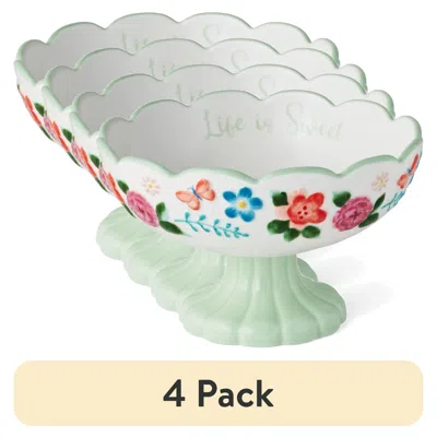 Idom (4 Pack) Painted Meadows 6.4-inch Stoneware Candy Dish