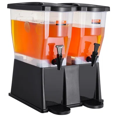 Idom Beverage Dispenser, 3 Gallon X 2 Drink Dispensers For Parties, Plastic Juice Dispenser With Stand Sp In Black