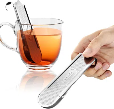 Idom Tea Infuser For Loose Leaf Tea, 2-in-1 Tea Scoop Infuser Fine Mesh Tea Strainers For Loose Tea Singl In Silver
