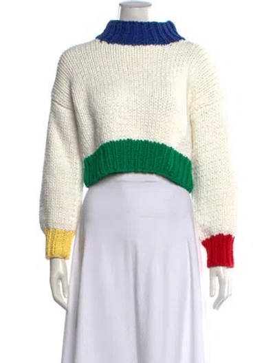 Pre-owned Idyllwind Colorblock Pattern Turtleneck Sweater In Multicolor