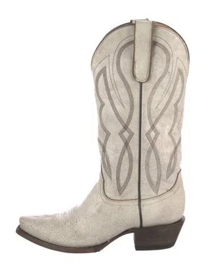 Pre-owned Idyllwind Leather Distressed Accents Western Boots W/ Tags In Neutrals