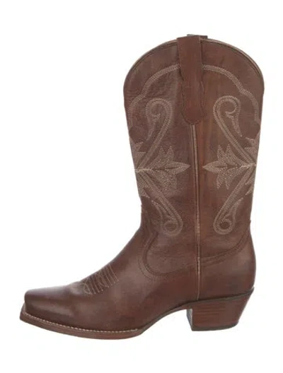 Pre-owned Idyllwind Leather Patterned Western Boots In Pink