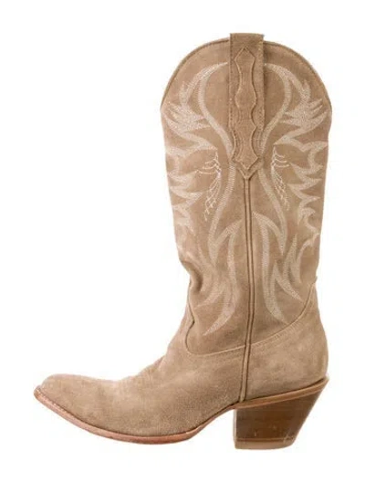 Pre-owned Idyllwind Leather Printed Western Boots In Neutrals
