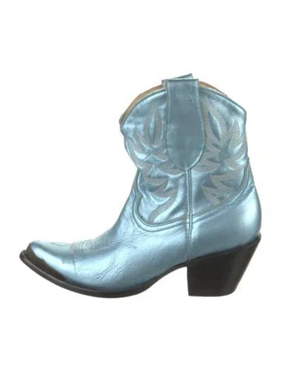 Pre-owned Idyllwind Leather Western Boots In Blue