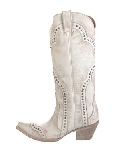 Pre-owned Idyllwind Leather Western Boots In White