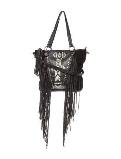 Pre-owned Idyllwind Suede Shoulder Bag In Black