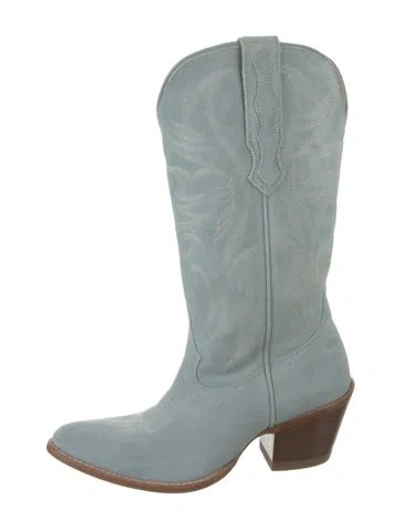 Pre-owned Idyllwind Suede Western Boots In Blue