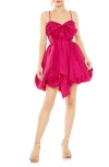 Ieena For Mac Duggal Center Bow Bubble Hem Cocktail Dress In Fuchsia