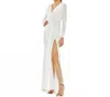 Mac Duggal Womens Faux Wrap Long Wrap Dress In White