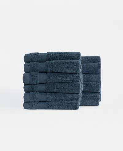 Ienjoy Home 12-pc. Cotton Washcloth Set, 13" X 13" In Blue