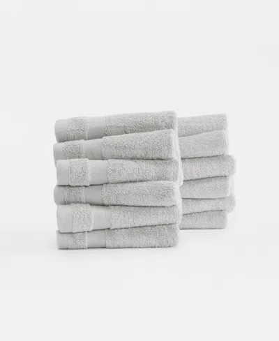 Ienjoy Home 12-pc. Cotton Washcloth Set, 13" X 13" In Gray