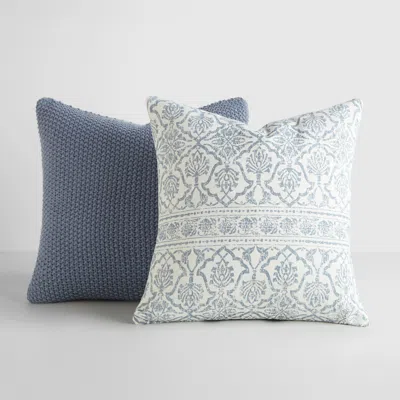 Ienjoy Home 2-pack Decor Throw Pillows Seed Stitch Knit With Cotton Patterns In Antique Floral
