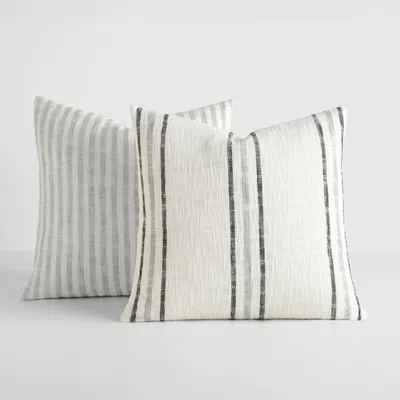 Ienjoy Home 2-pack Yarn-dyed Patterns Decor Throw Pillows In Yarn-dyed Bengal Stripe / Yarn-dyed Framed Stripe