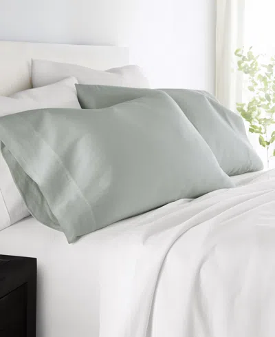 Ienjoy Home 300 Thread Count Solid Cotton Pillowcase Pair, Standard In Green Mist
