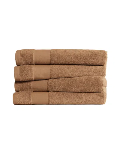 Ienjoy Home 4-pc. Cotton Bath Towels Set, 54" X 30" In Brown