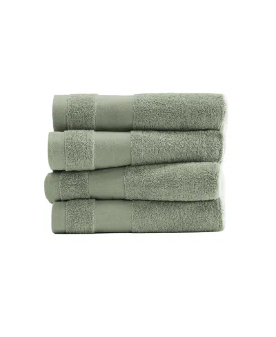 Ienjoy Home 4-pc. Cotton Hand Towel Set, 16" X 28" In Green
