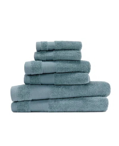 Ienjoy Home 6-pc. Cotton Bath Towel Set, 54" X 30" In Blue