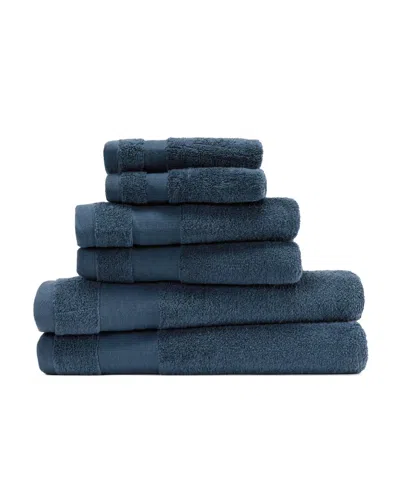 Ienjoy Home 6-pc. Cotton Bath Towel Set, 54" X 30" In Blue