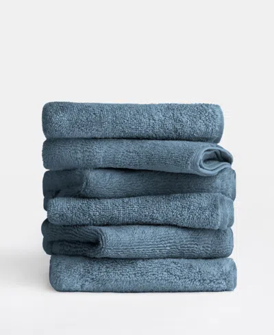 Ienjoy Home 6-pc. Cotton Washcloth Set, 13" X 13" In Blue