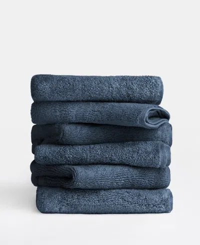 Ienjoy Home 6-pc. Cotton Washcloth Set, 13" X 13" In Blue