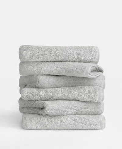 Ienjoy Home 6-pc. Cotton Washcloth Set, 13" X 13" In Gray