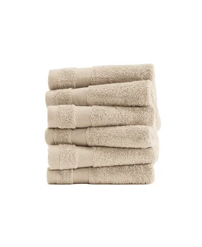 Ienjoy Home 6-pc. Cotton Washcloth Set, 13" X 13" In Brown