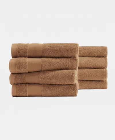 Ienjoy Home 8-pc. Cotton Hand Towel Set, 16" X 28" In Brown