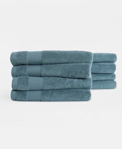 Ienjoy Home 8-pc. Plush Cotton Bath Towel Set, 54" X 30" In Blue