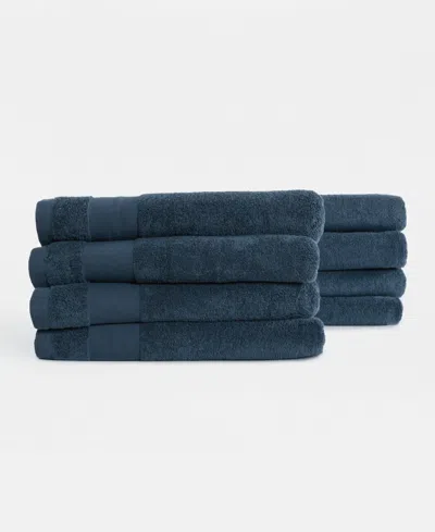 Ienjoy Home 8-pc. Plush Cotton Bath Towel Set, 54" X 30" In Blue